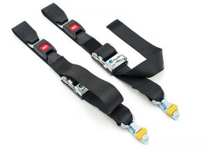 Wheelchair tie-down rear belts