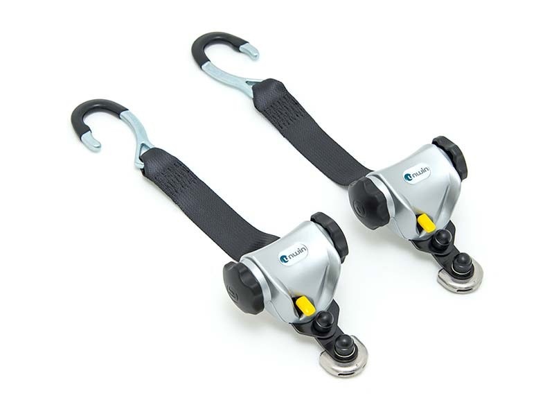 Mechanical retractors for wheelchair tie-down