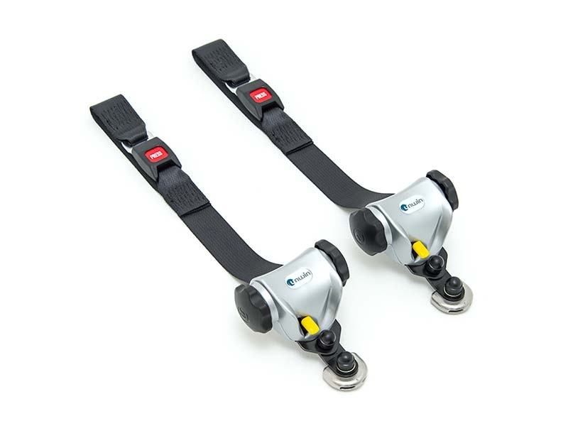 Mechanical retractors for wheelchair tie-down