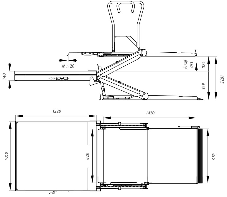 Cassette wheelchair lift